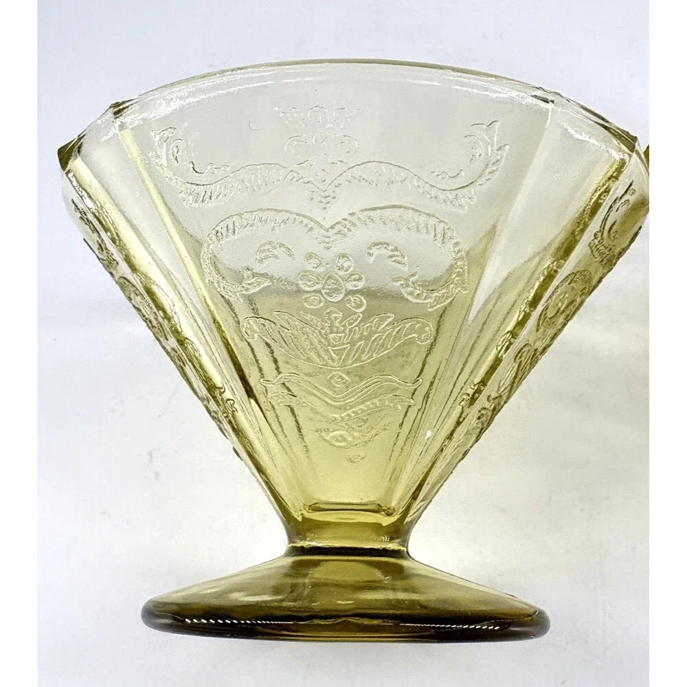 Federal MADRID AMBER Depression Glass Cone Shaped FOOTED SHERBET CUP